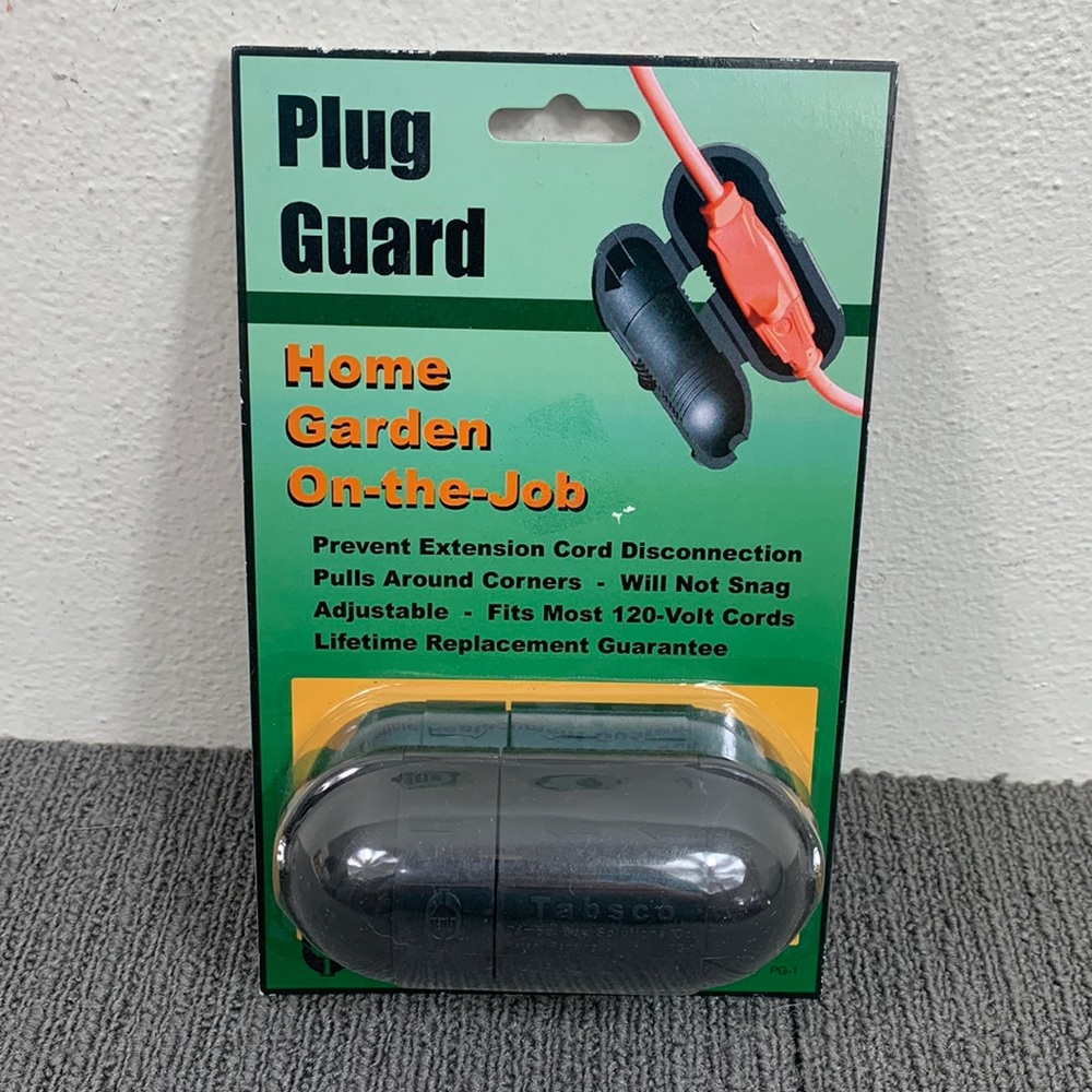 Tabsco Plug Guard Black Plastic Cable Management Home Garden On-the-Job New
